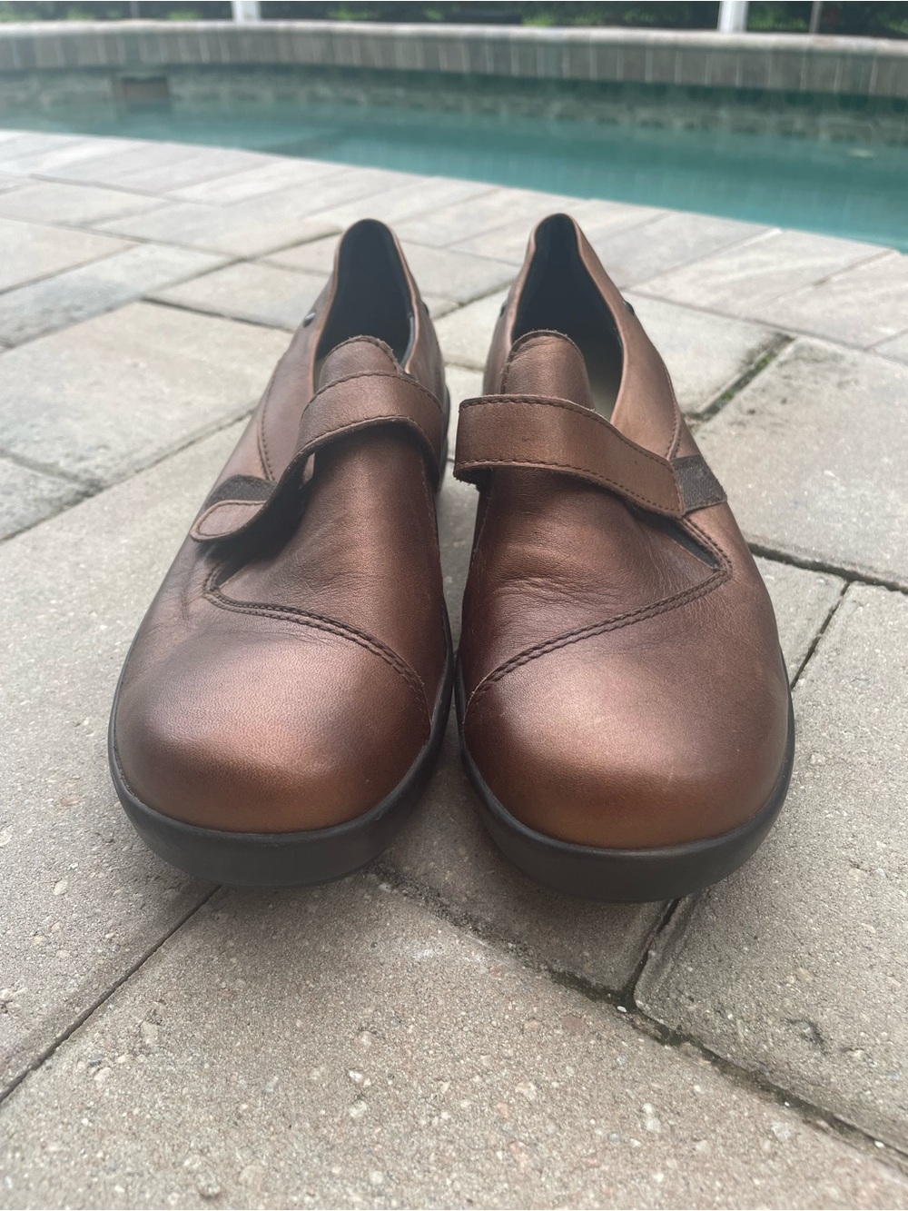 Wolky Women's Metallic Copper Mary Jane Flats Size 39 (8)
